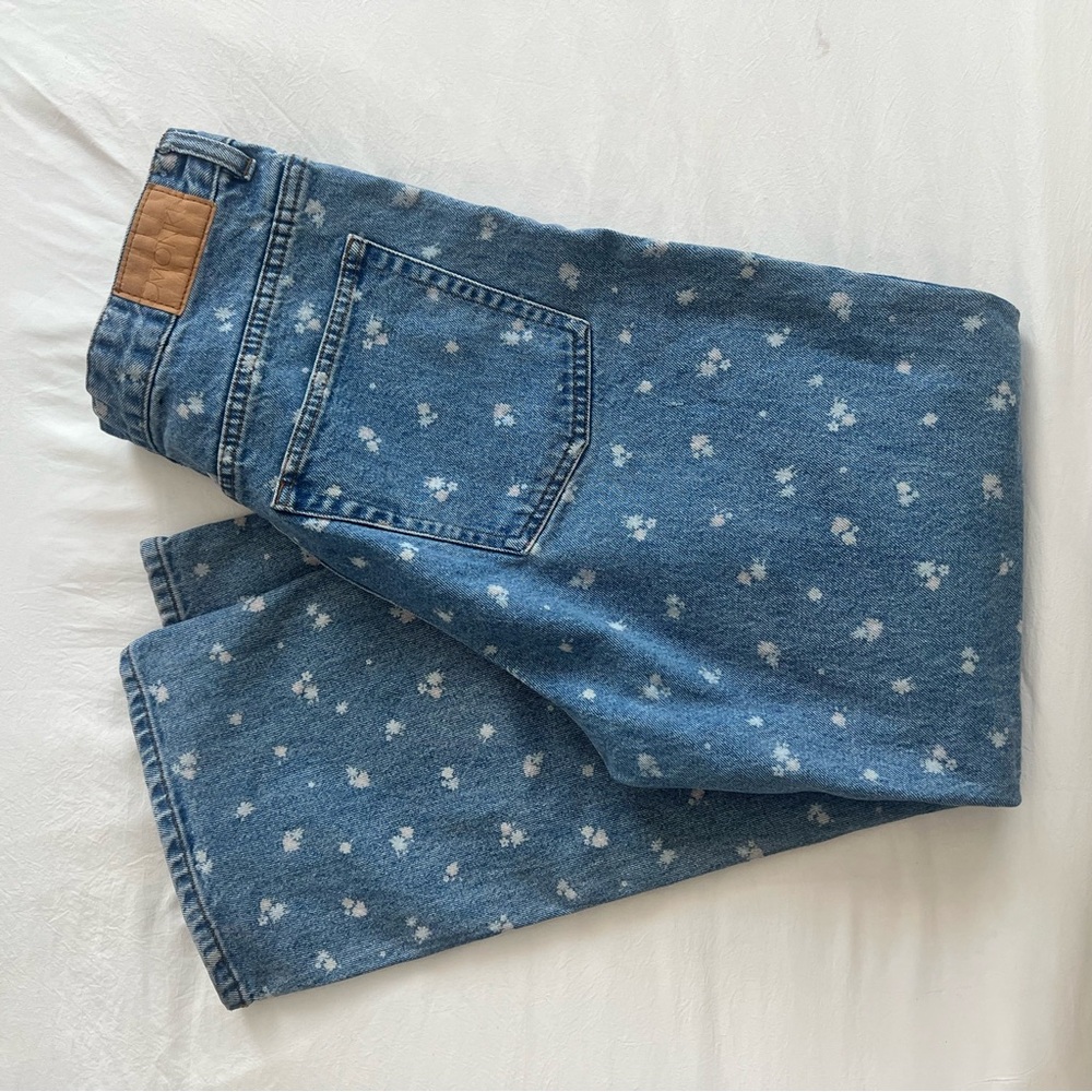 EUC Monki Blue Denim with White Floral Accents W30